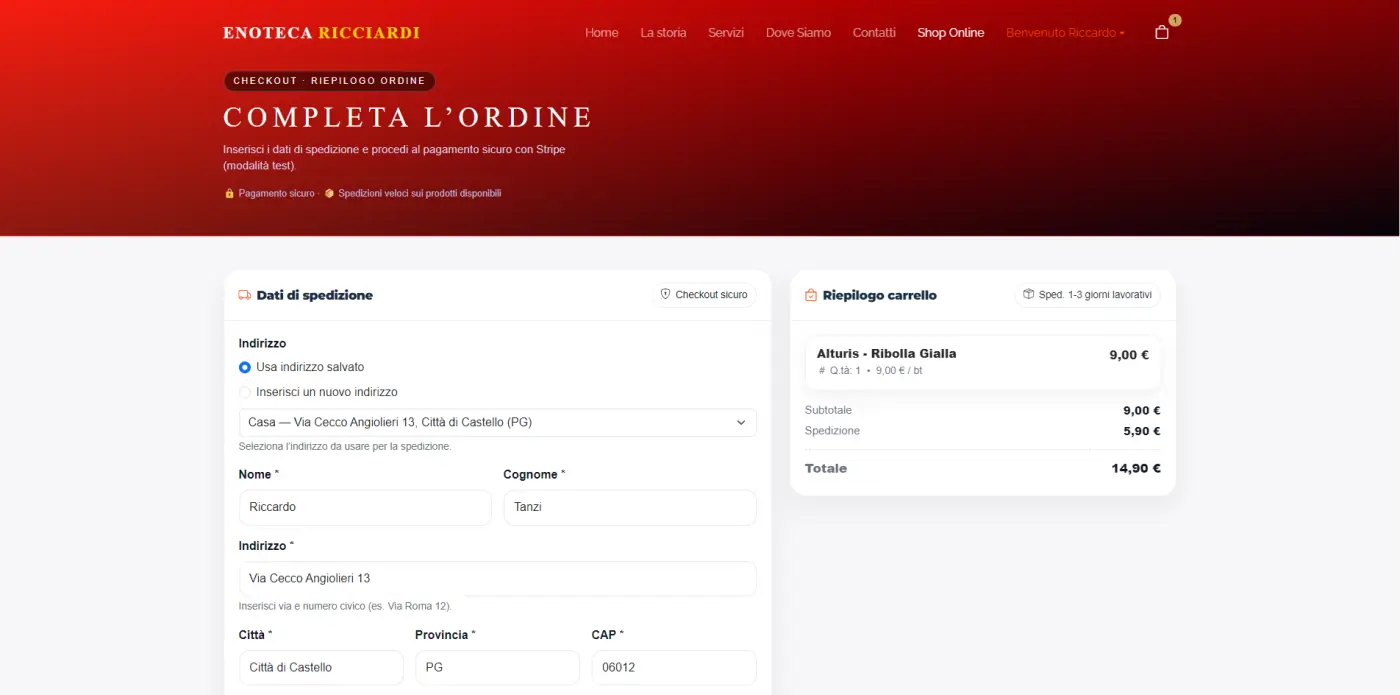 Enoteca - Checkout