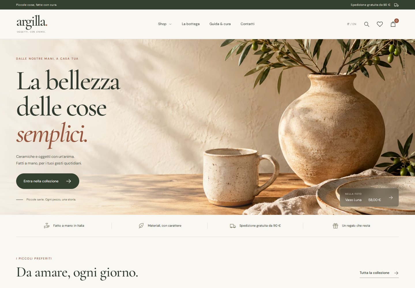 Anteprima del negozio online Argilla